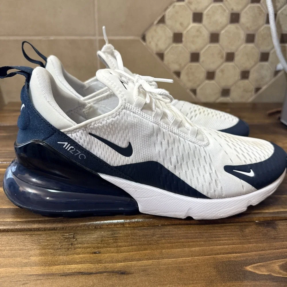 Size‎ 11.5- Women's Air Max 270 White Armory Navy Blue Slate HQ1646-100 Sneakers
